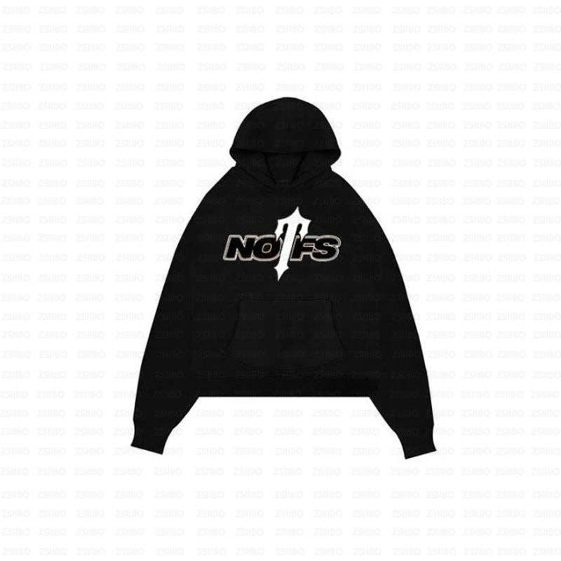 NOFS Printed Sports Set Retro Streetwear Hooded Sweatshirt and Loose Fit Pants