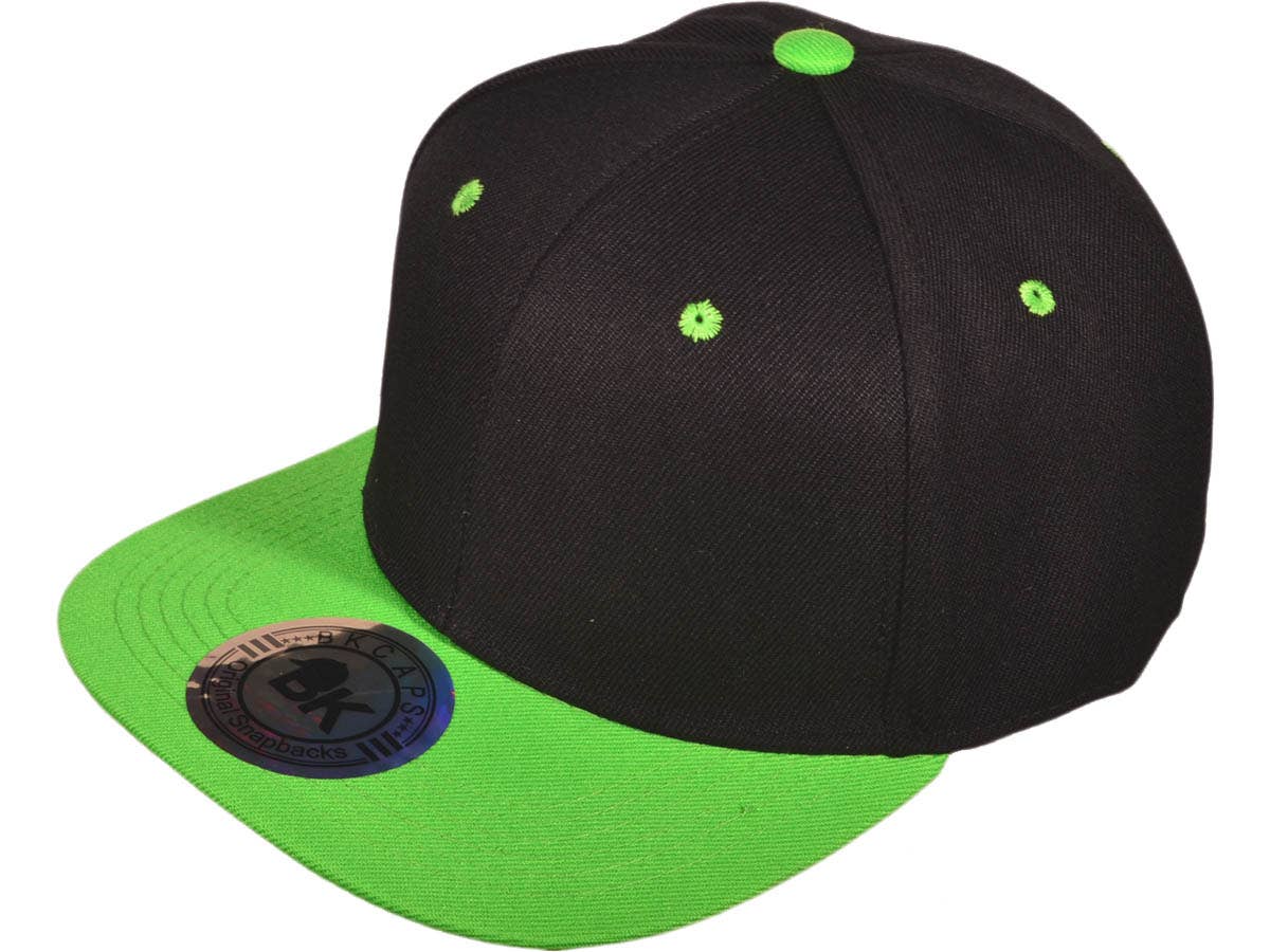 Blank Snapback Hats - BK Caps Flat Bill Plain Vintage