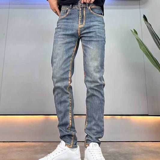 Men Fashion Casual Vintage Plus Size Straight Jeans