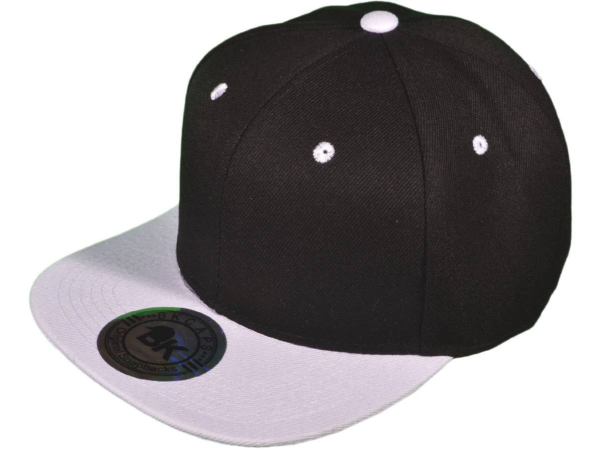 Blank Snapback Hats - BK Caps Flat Bill Plain Vintage