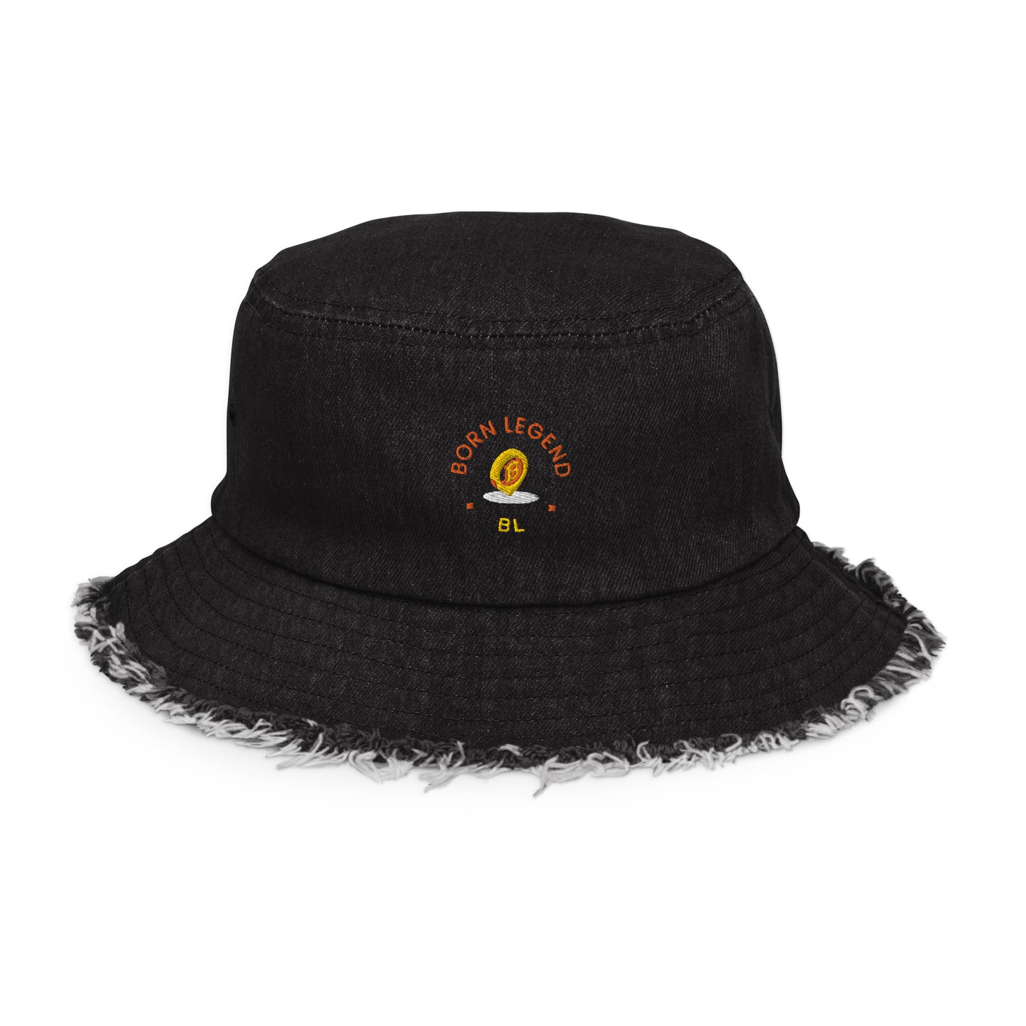 Born Legend Distressed denim bucket hat