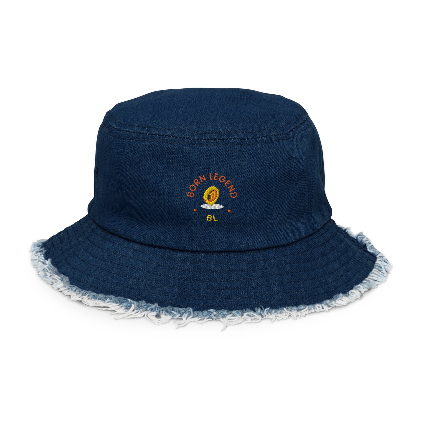 Born Legend Distressed denim bucket hat