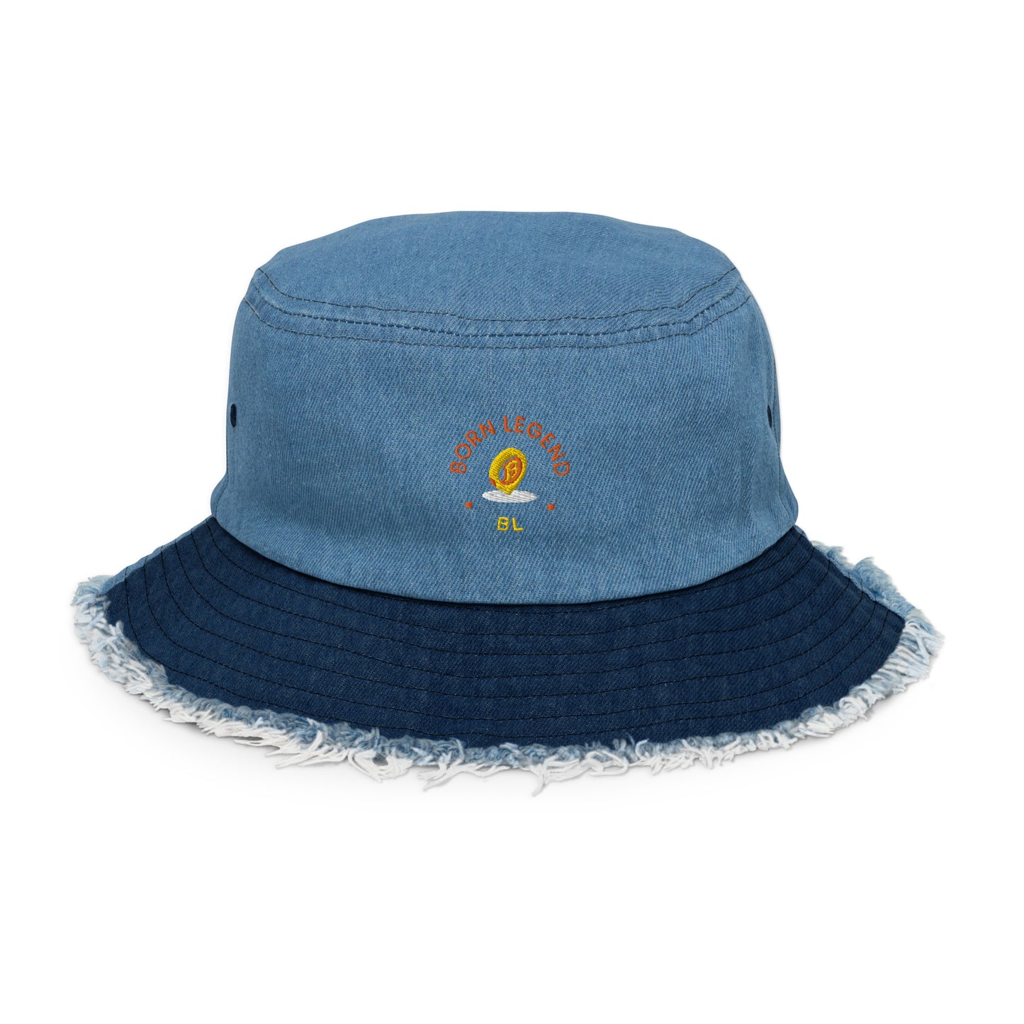 Born Legend Distressed denim bucket hat