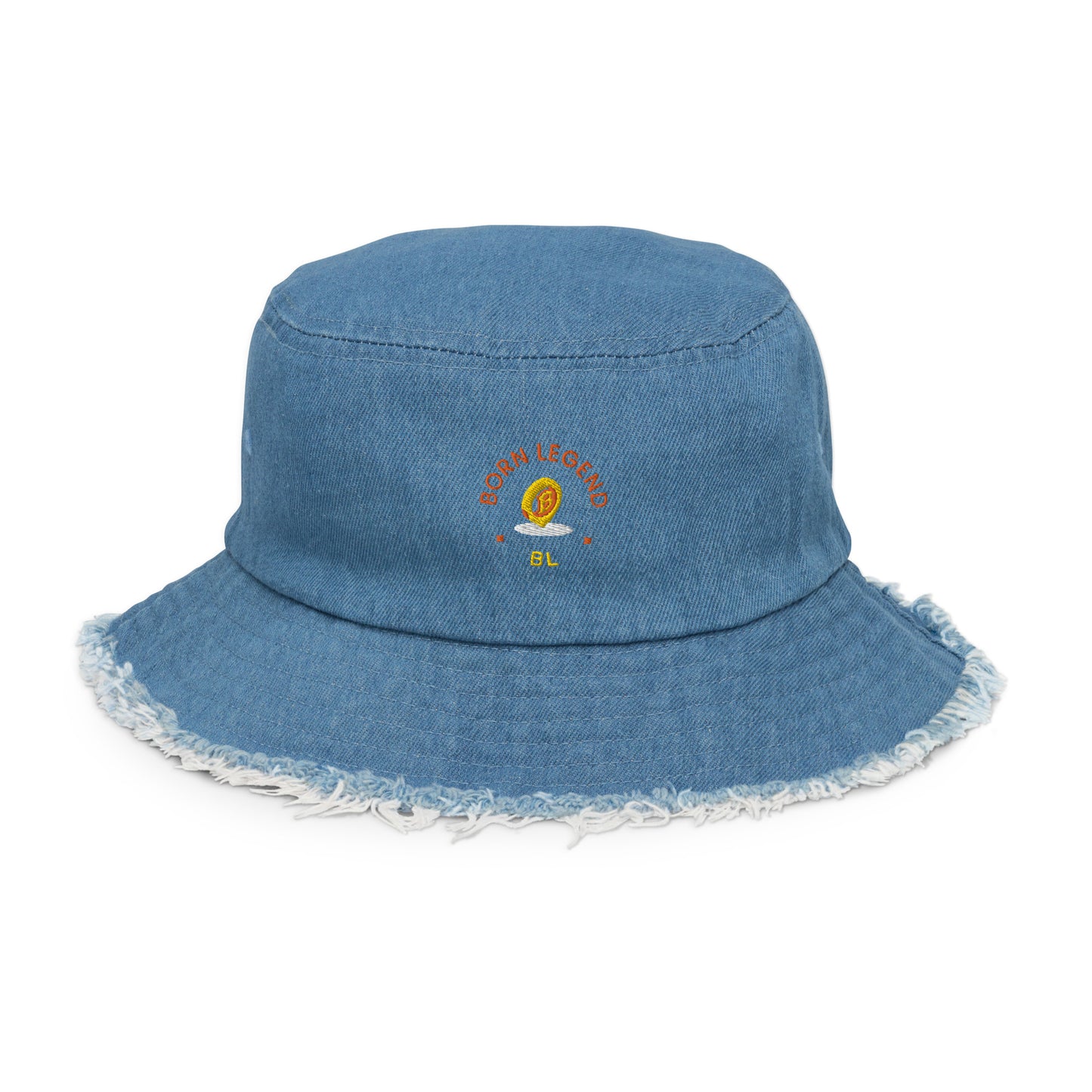 Born Legend Distressed denim bucket hat