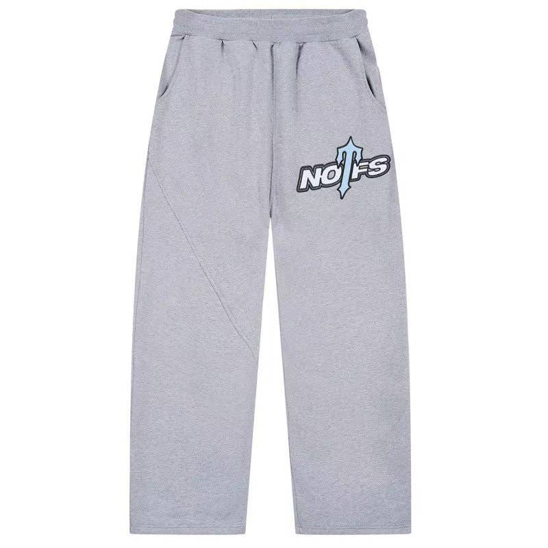 NOFS Printed Sports Set Retro Streetwear Hooded Sweatshirt and Loose Fit Pants