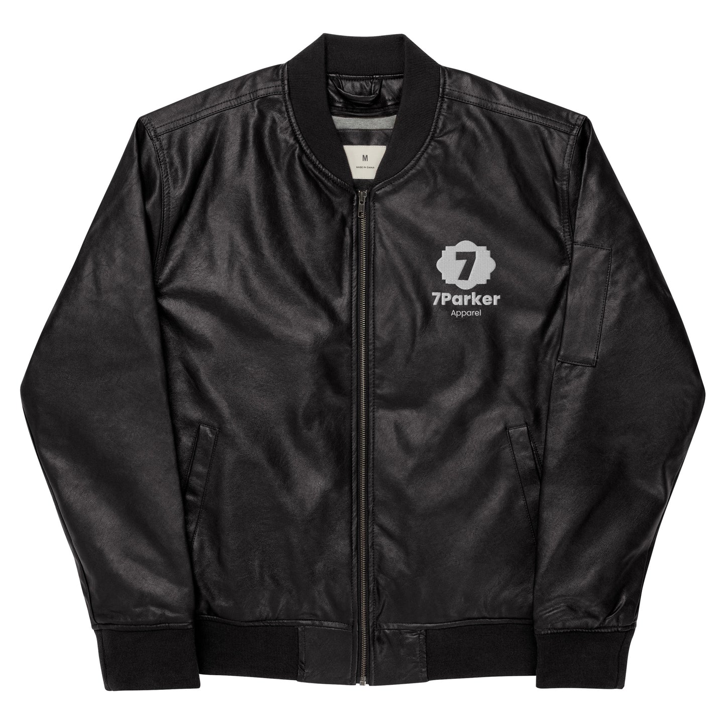 7Parker Leather Bomber Jacket