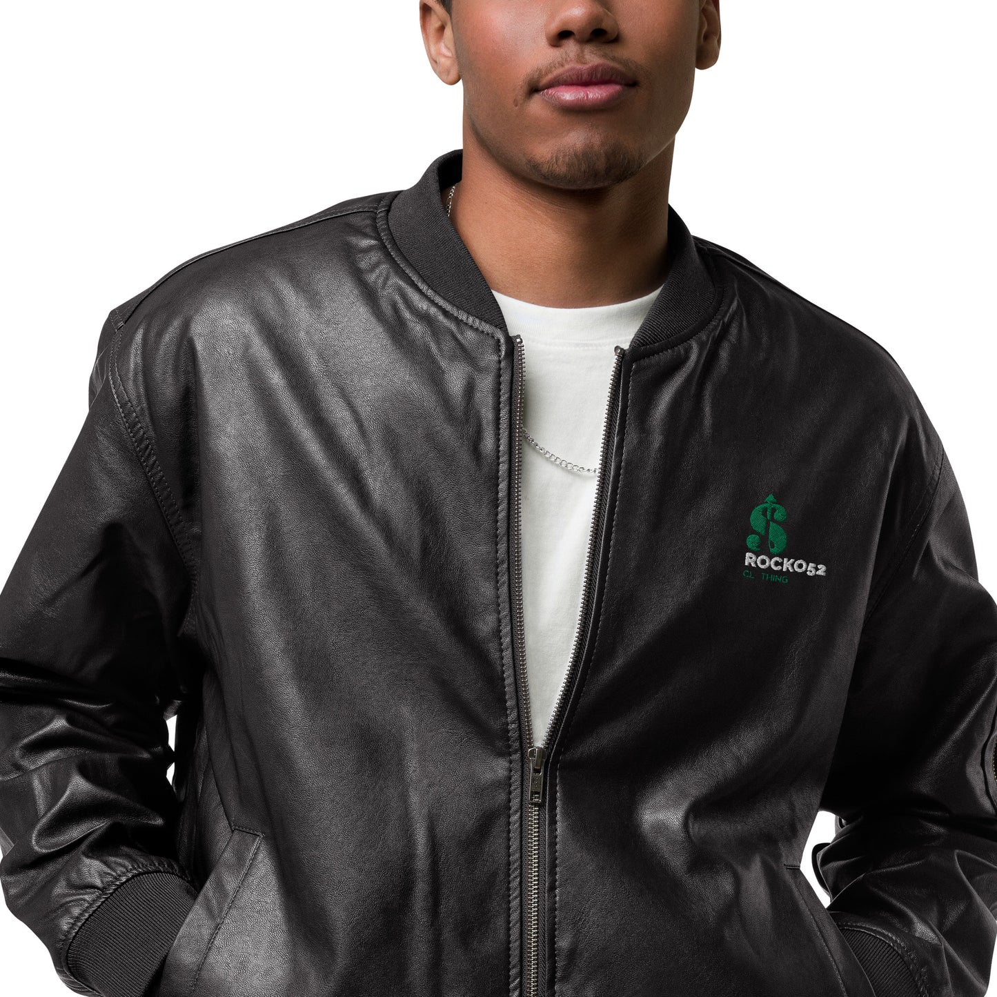 Rocko52 Leather Bomber Jacket