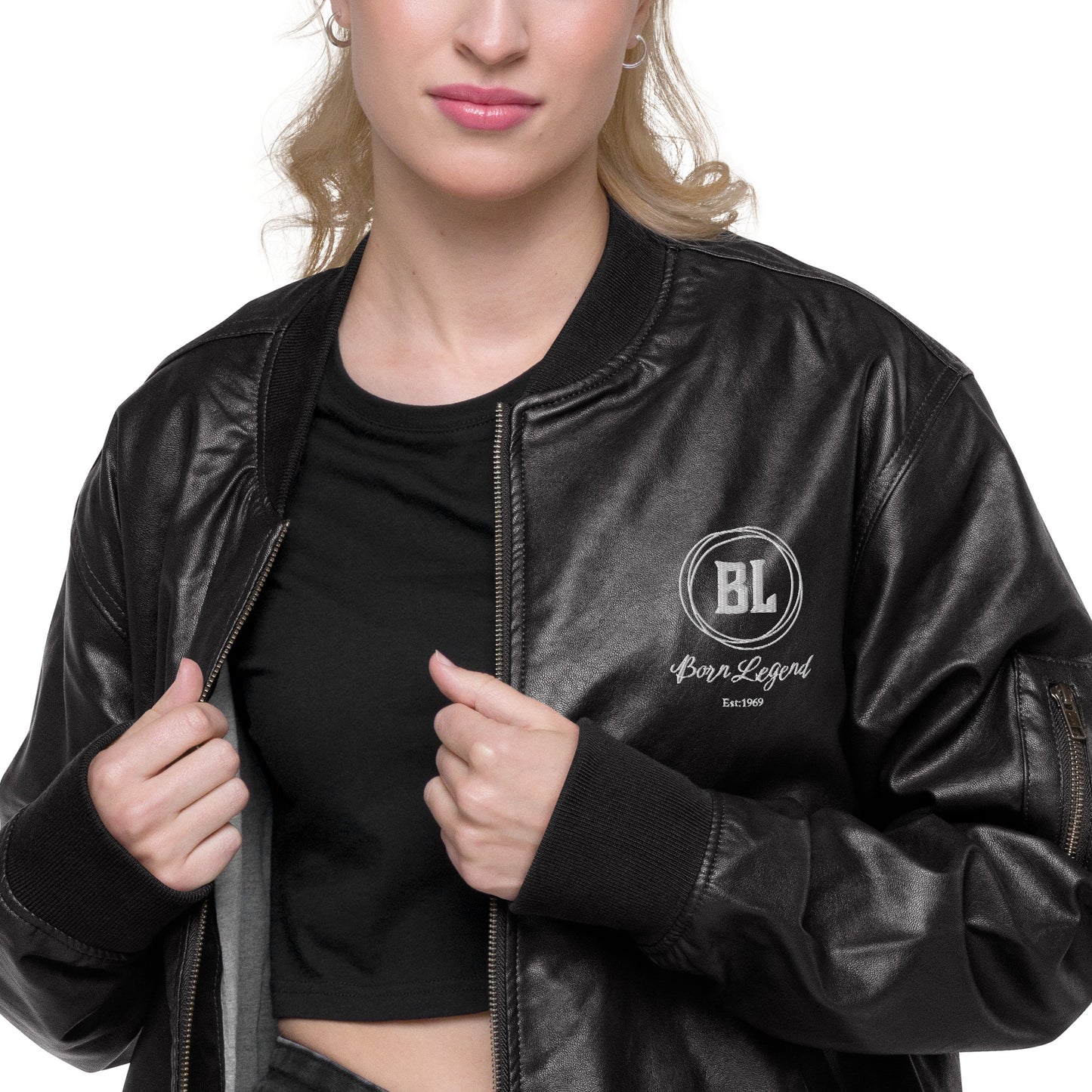 Born Legend Leather Bomber Jacket