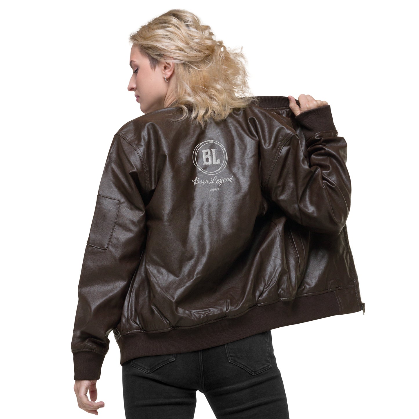 Born Legend Leather Bomber Jacket