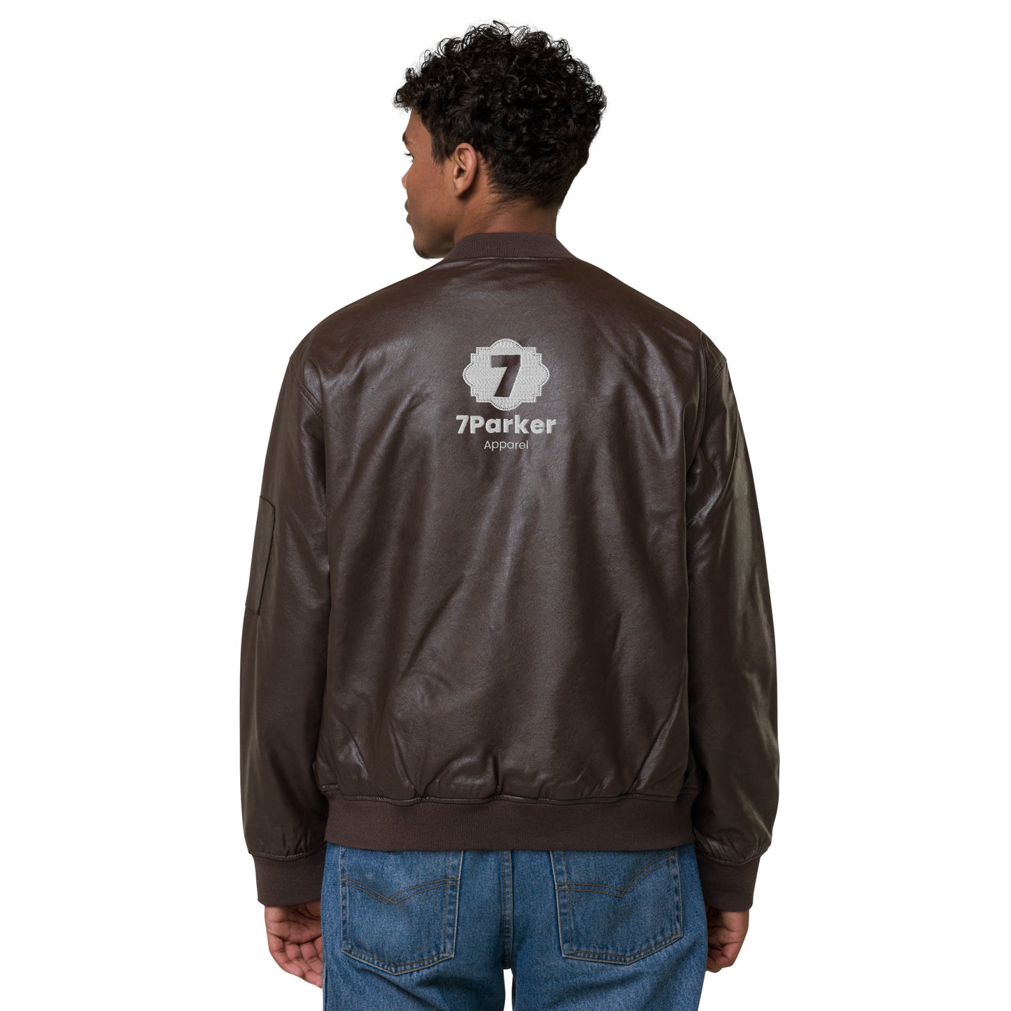 7Parker Leather Bomber Jacket