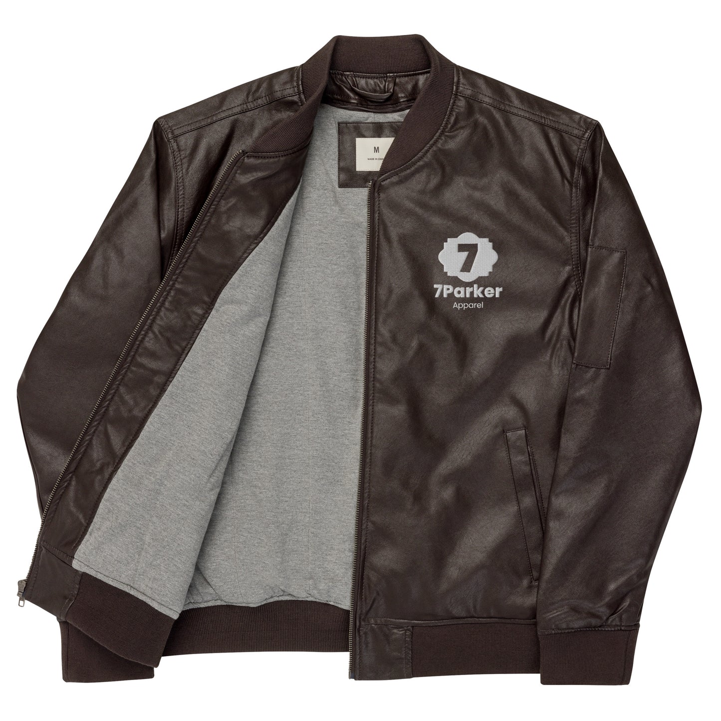 7Parker Leather Bomber Jacket