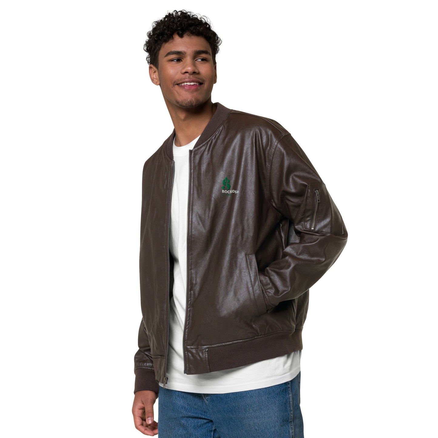 Rocko52 Leather Bomber Jacket