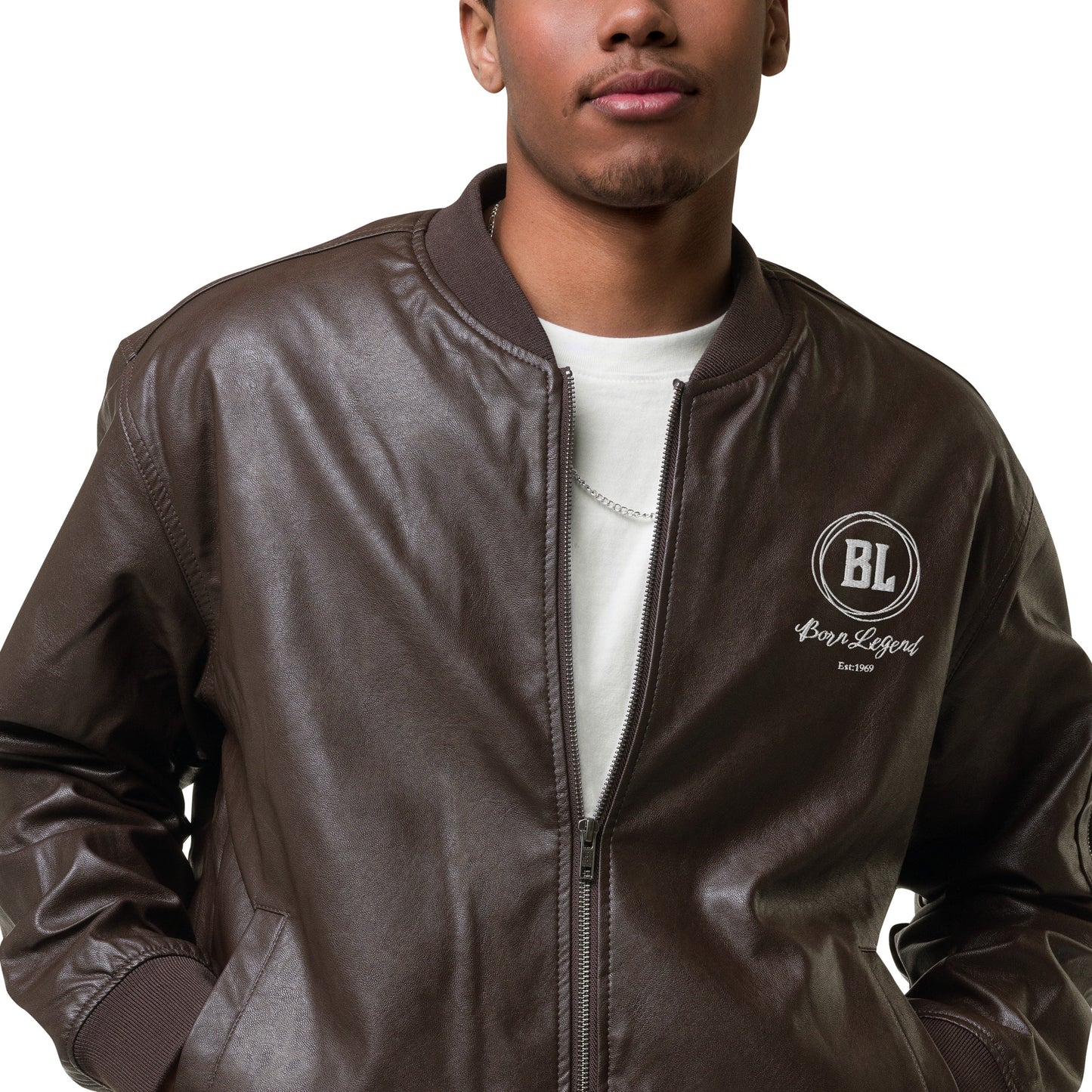 Born Legend Leather Bomber Jacket