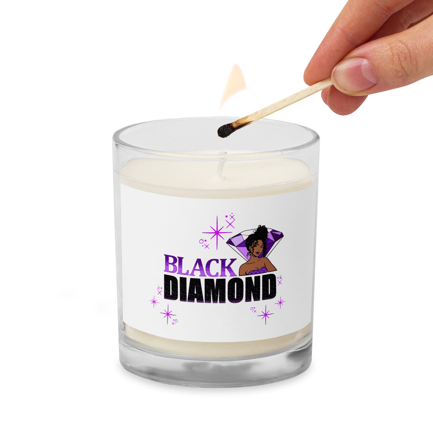 Black Diamond Glass jar soy wax candle