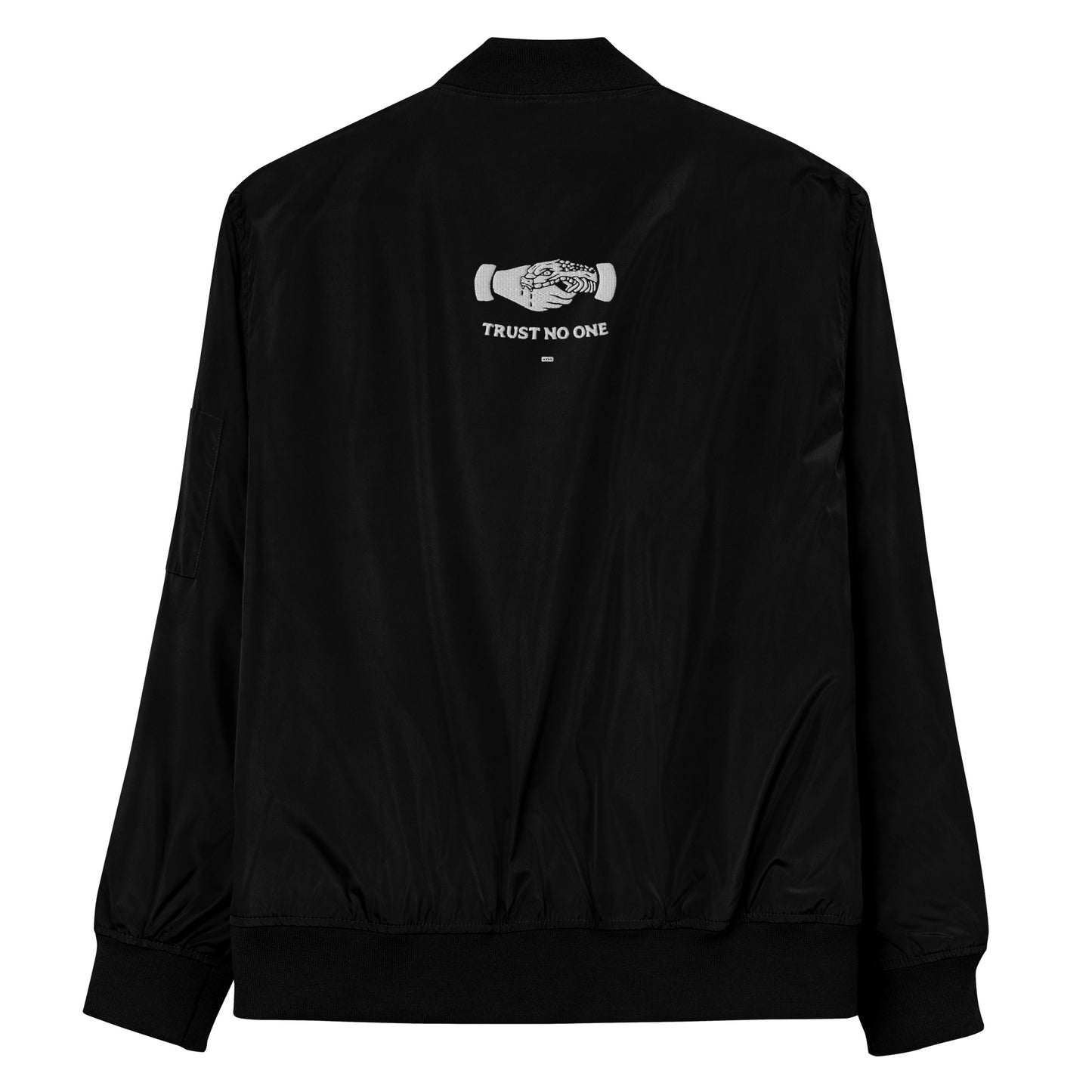 Trust No One Premium recycled bomber jacket