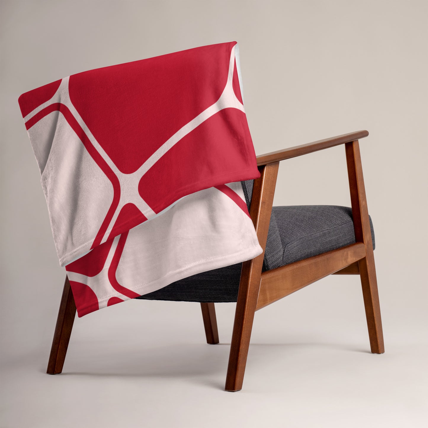 Red and White Design Throw Blanket