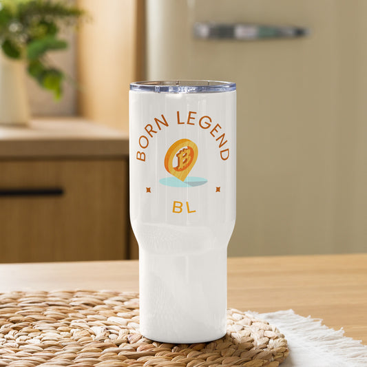 Born Legend White Travel mug with a handle