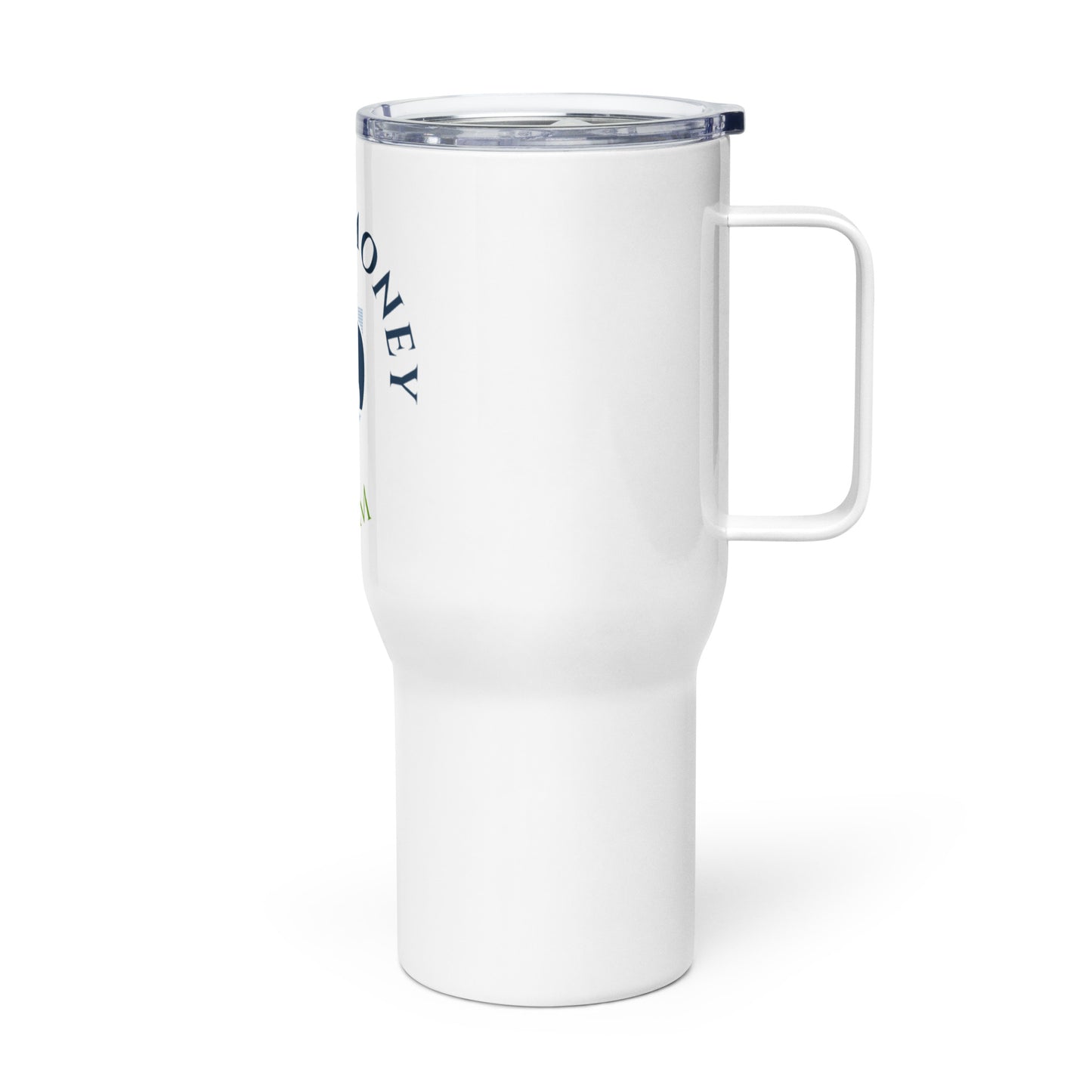 Travel mug with a handle