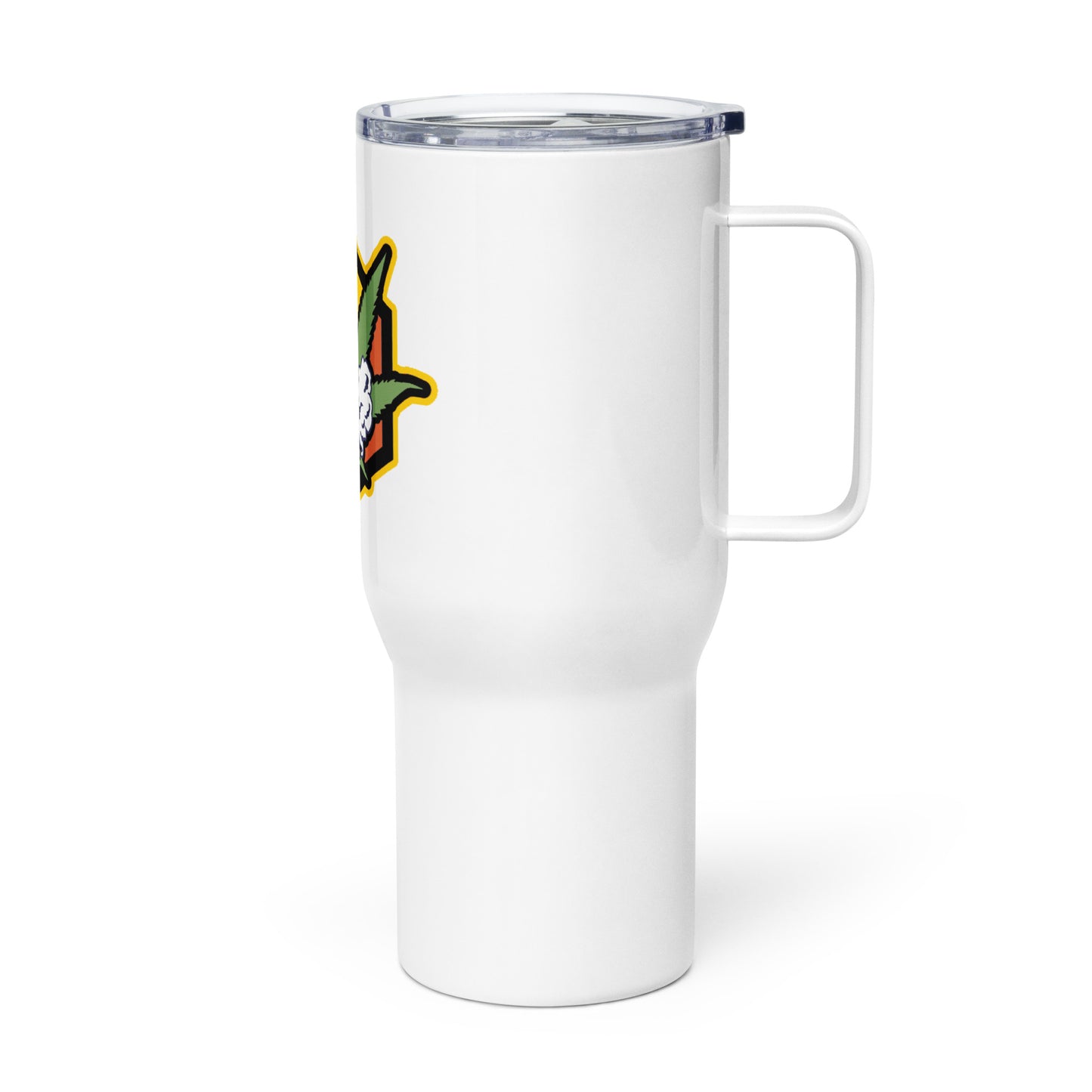 Travel mug with a handle