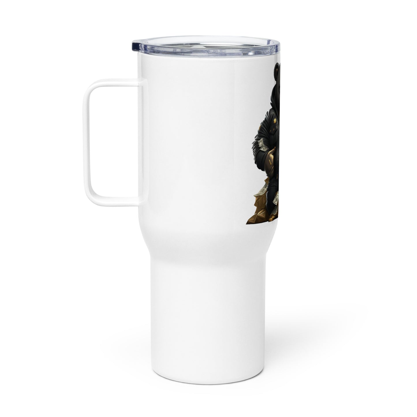 Travel mug with a handle