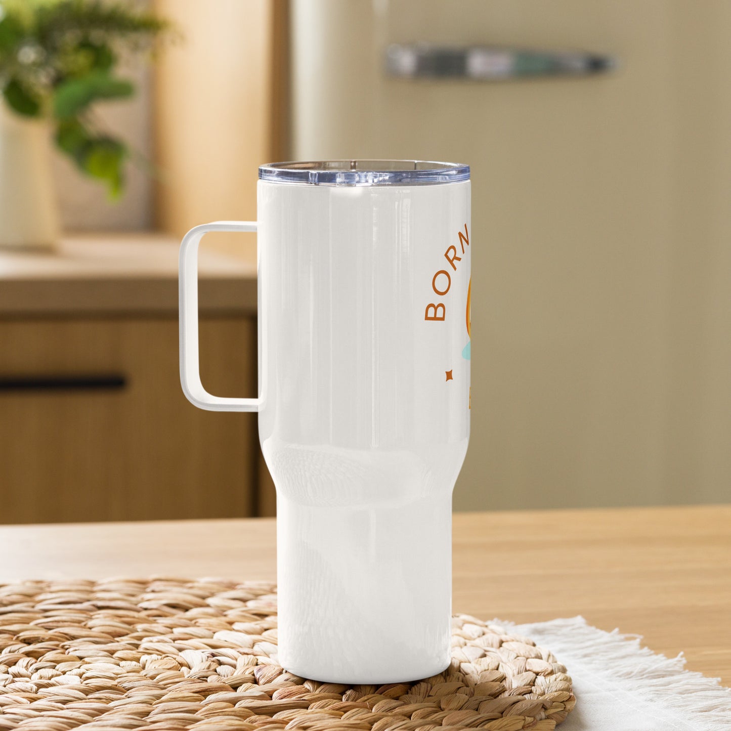 Born Legend White Travel mug with a handle