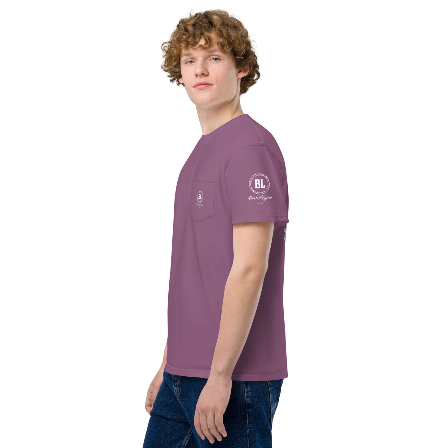 Born Legend Men's garment-dyed pocket t-shirt