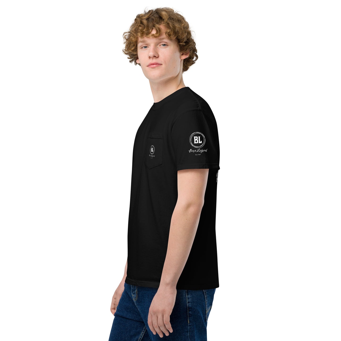 Born Legend Men's garment-dyed pocket t-shirt