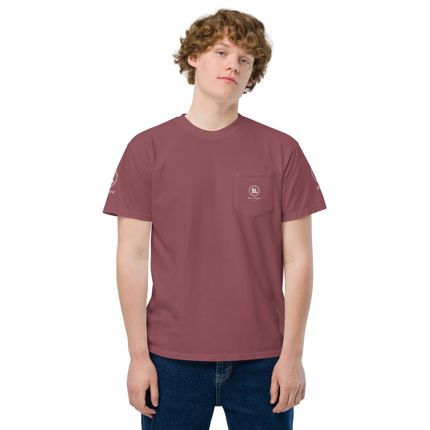 Born Legend Men's garment-dyed pocket t-shirt