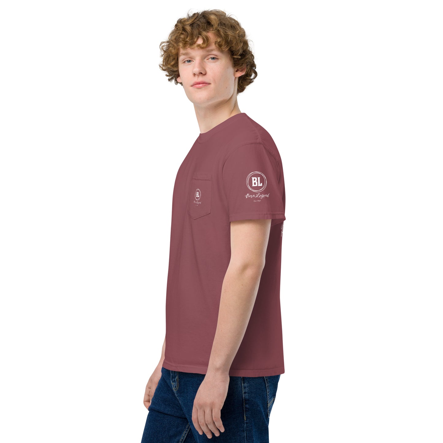 Born Legend Men's garment-dyed pocket t-shirt