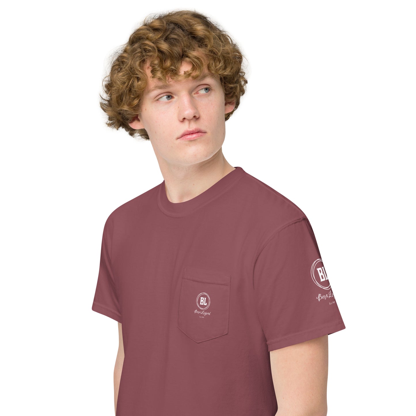 Born Legend Men's garment-dyed pocket t-shirt