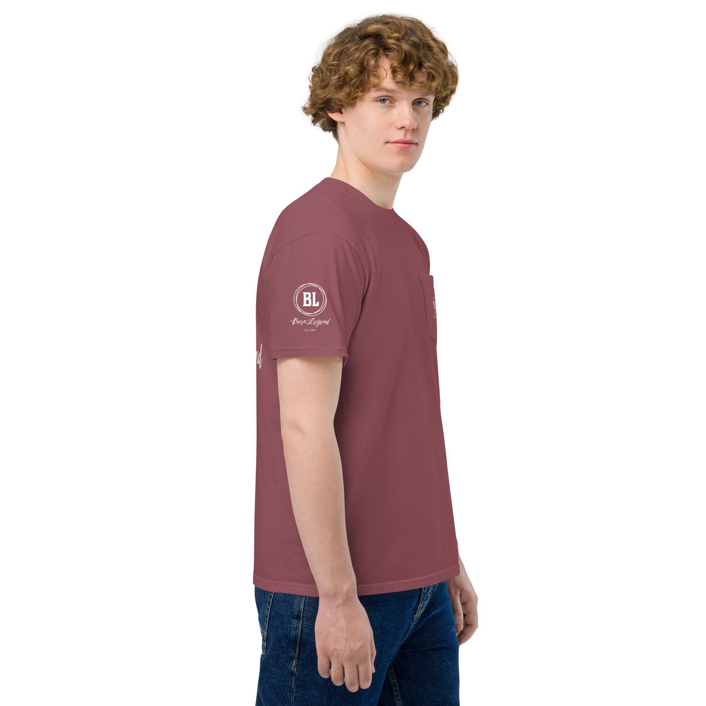Born Legend Men's garment-dyed pocket t-shirt