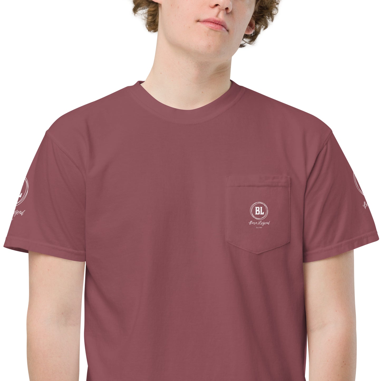 Born Legend Men's garment-dyed pocket t-shirt
