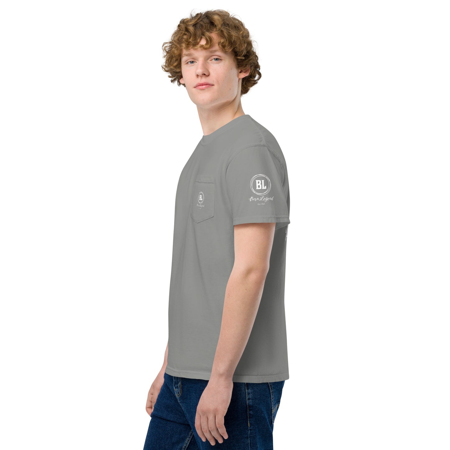 Born Legend Men's garment-dyed pocket t-shirt