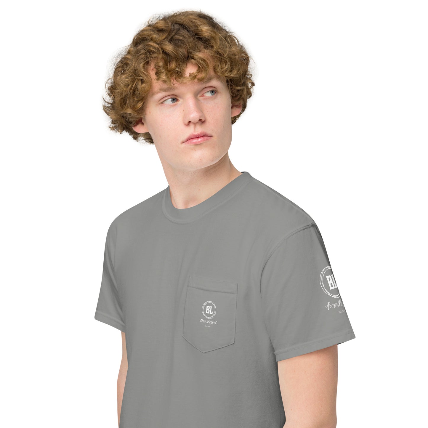 Born Legend Men's garment-dyed pocket t-shirt