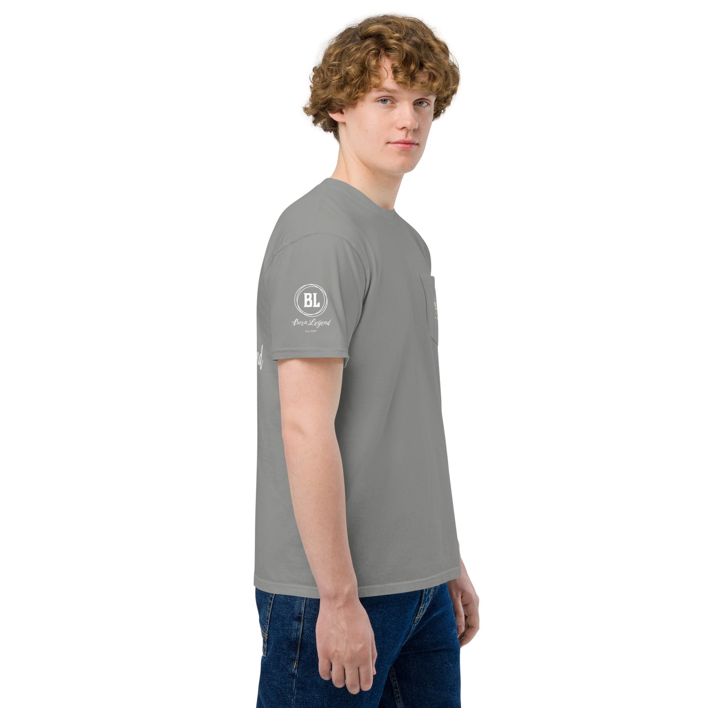 Born Legend Men's garment-dyed pocket t-shirt