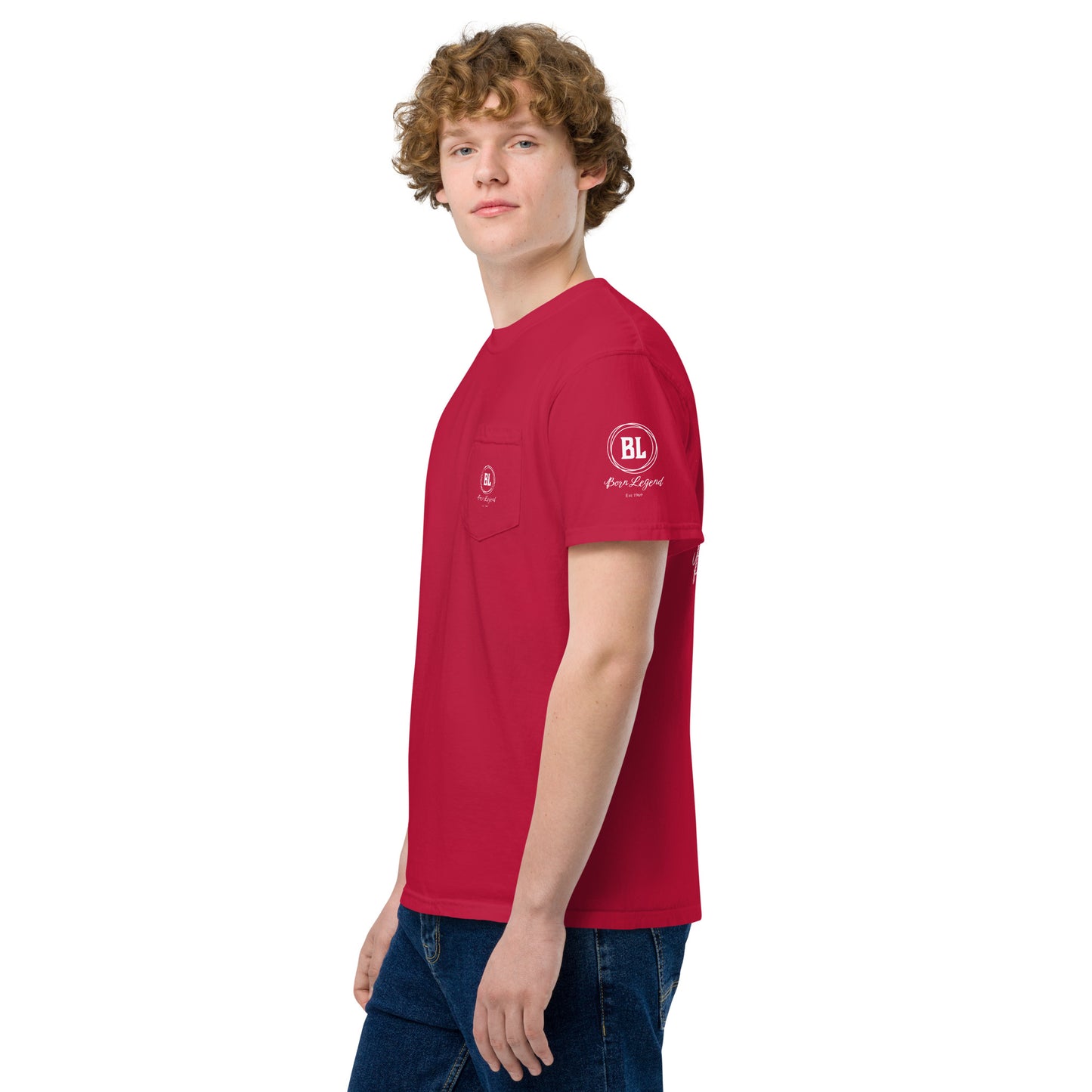 Born Legend Men's garment-dyed pocket t-shirt