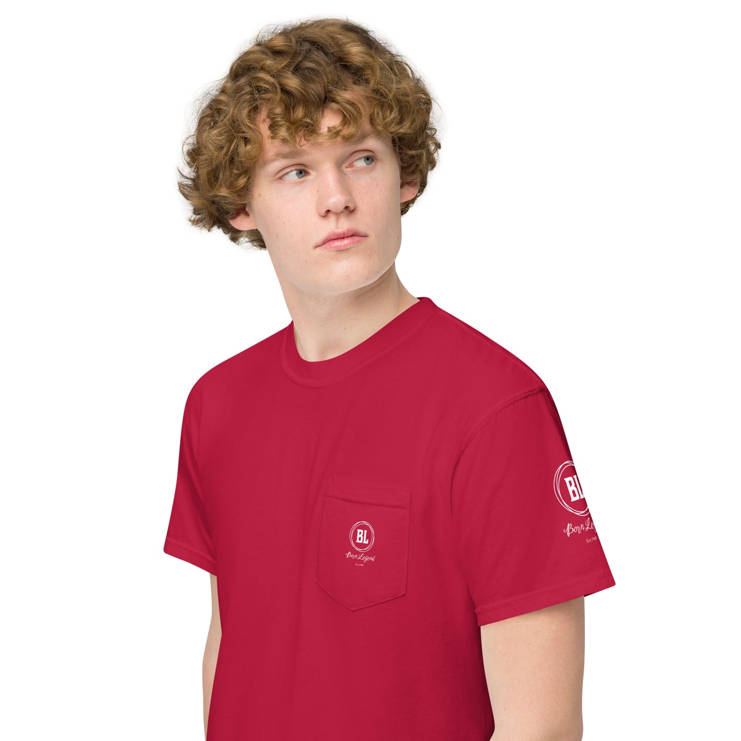 Born Legend Men's garment-dyed pocket t-shirt