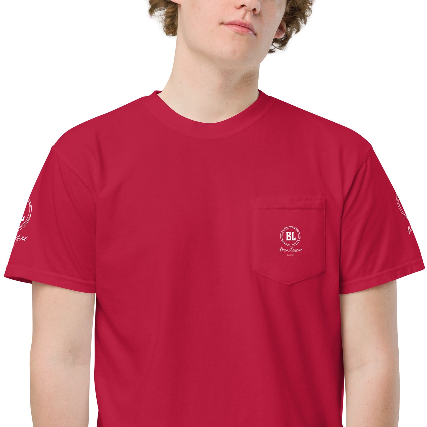 Born Legend Men's garment-dyed pocket t-shirt