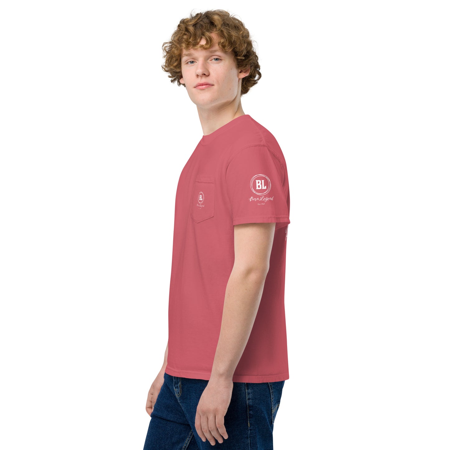 Born Legend Men's garment-dyed pocket t-shirt