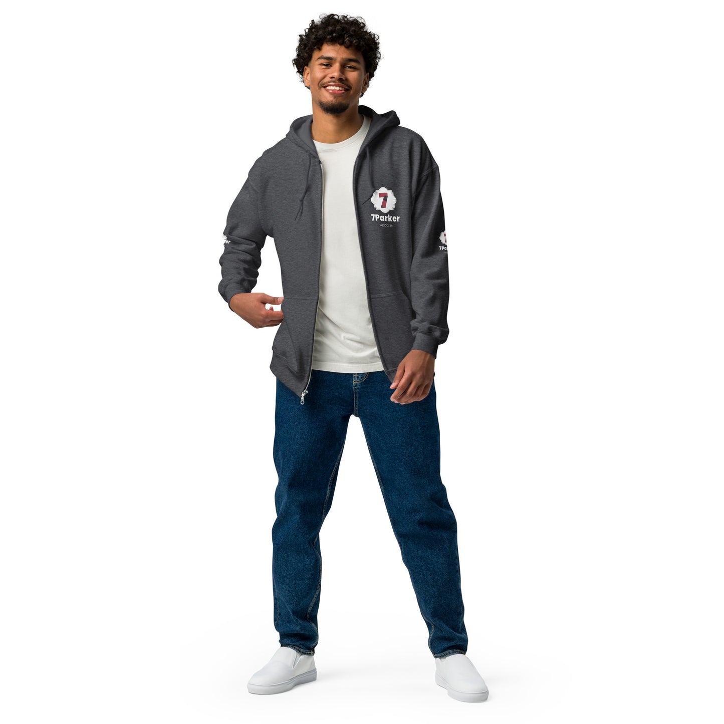 7PARKER unisex heavy blend zip hoodie