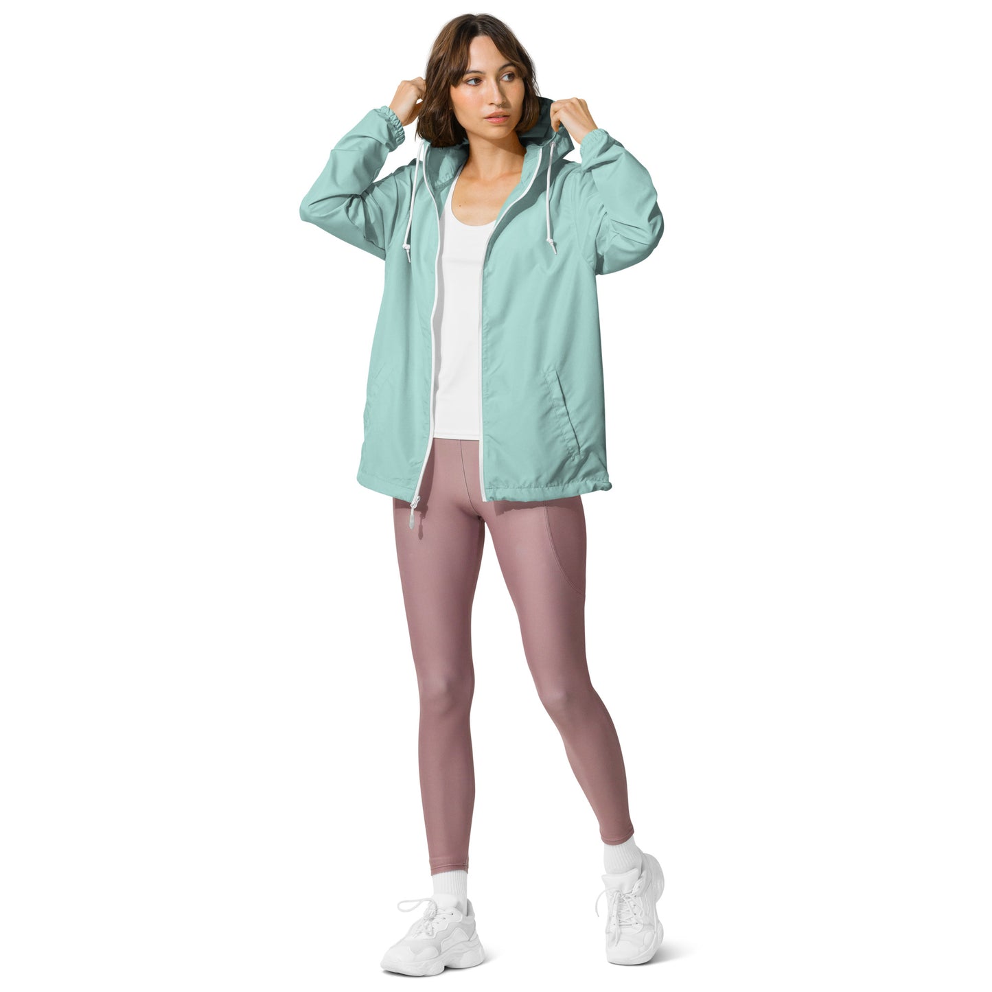 Women's lightweight zip up windbreaker