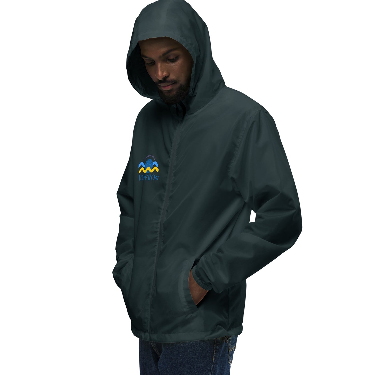 Rocko52 Unisex lightweight zip up windbreaker