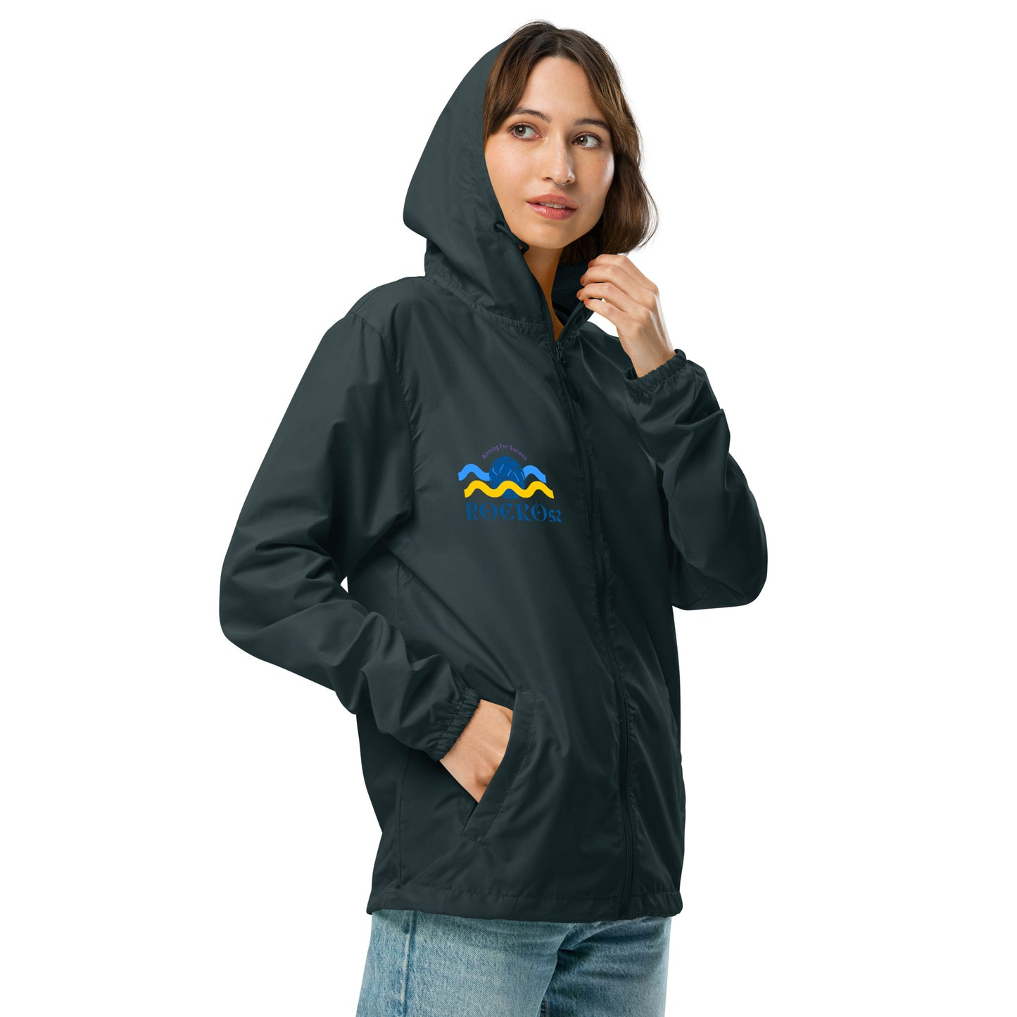 Rocko52 Unisex lightweight zip up windbreaker