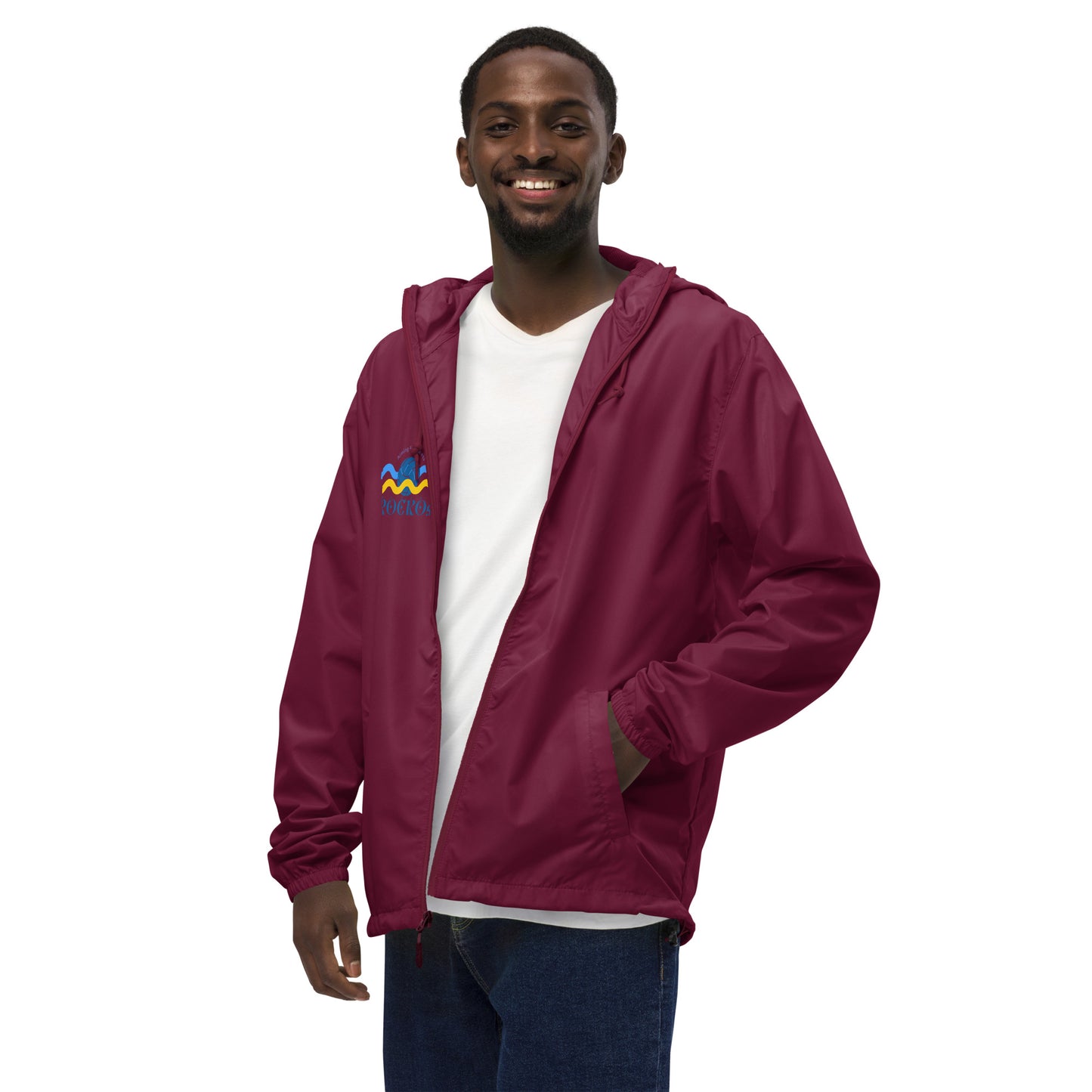 Rocko52 Unisex lightweight zip up windbreaker