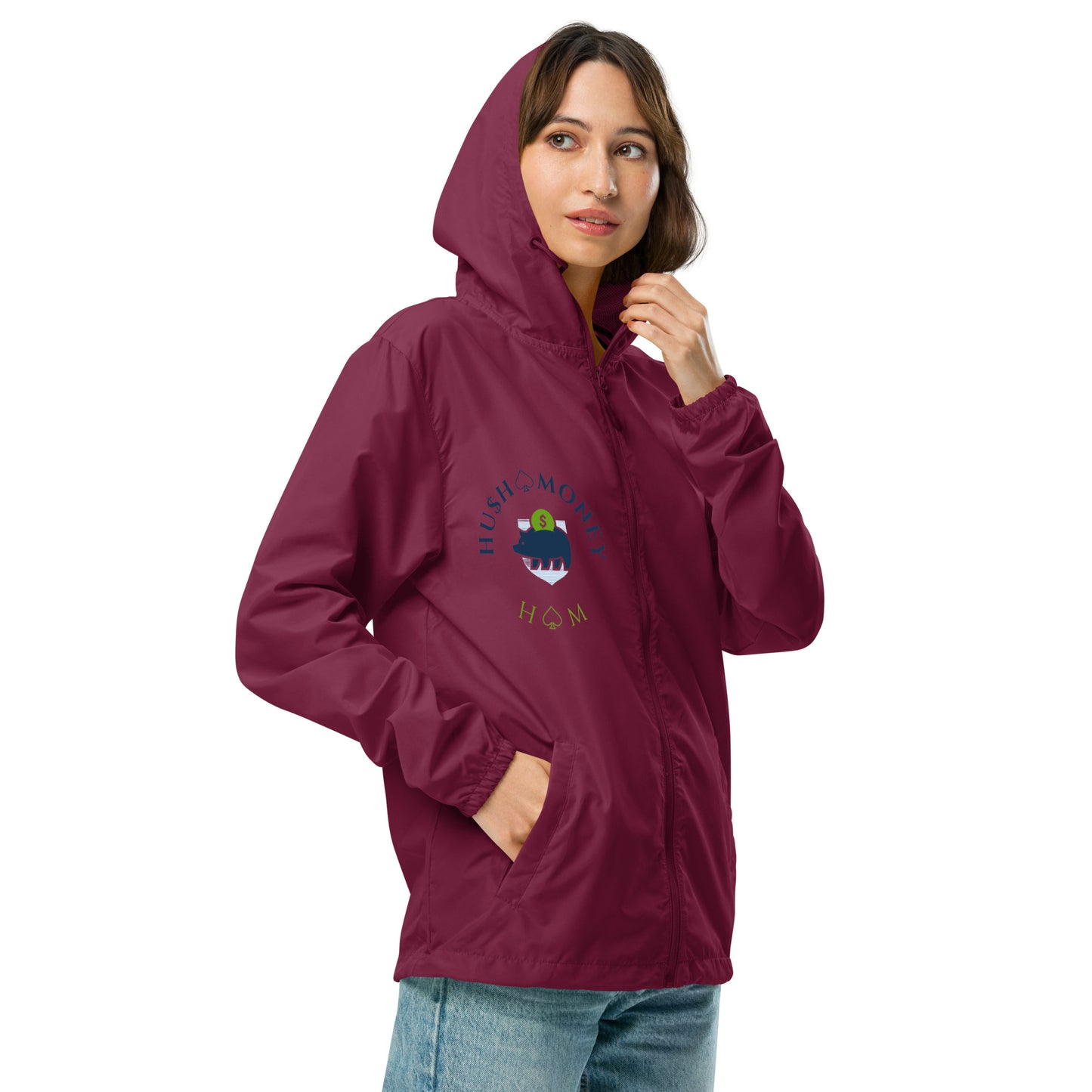 HU$H MONEY Unisex lightweight zip up windbreaker