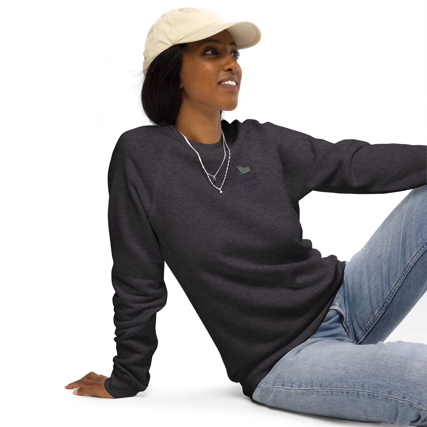 Unisex organic raglan sweatshirt