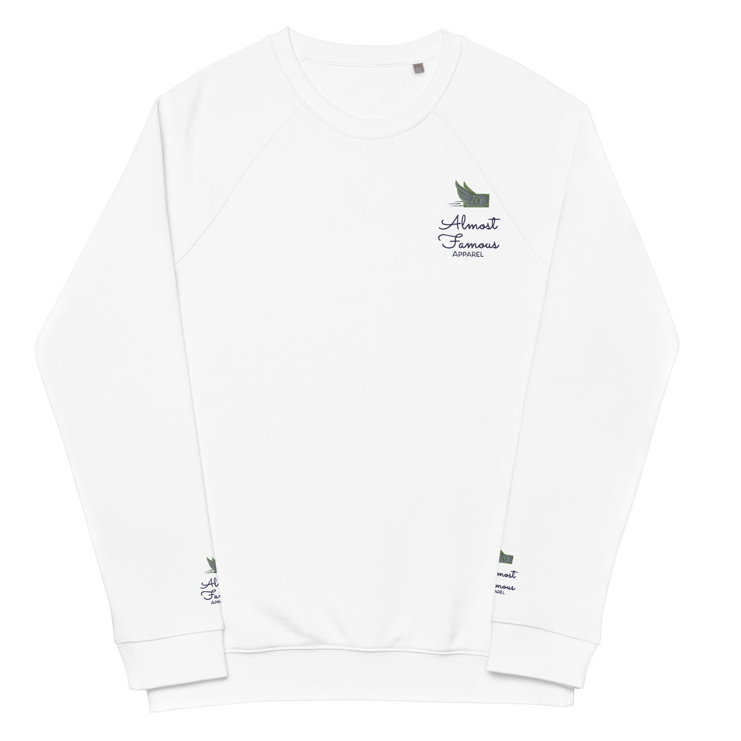 Unisex organic raglan sweatshirt