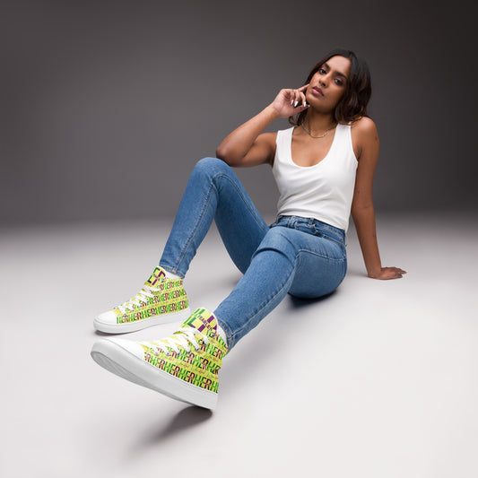 Women’s Designer high top canvas shoes
