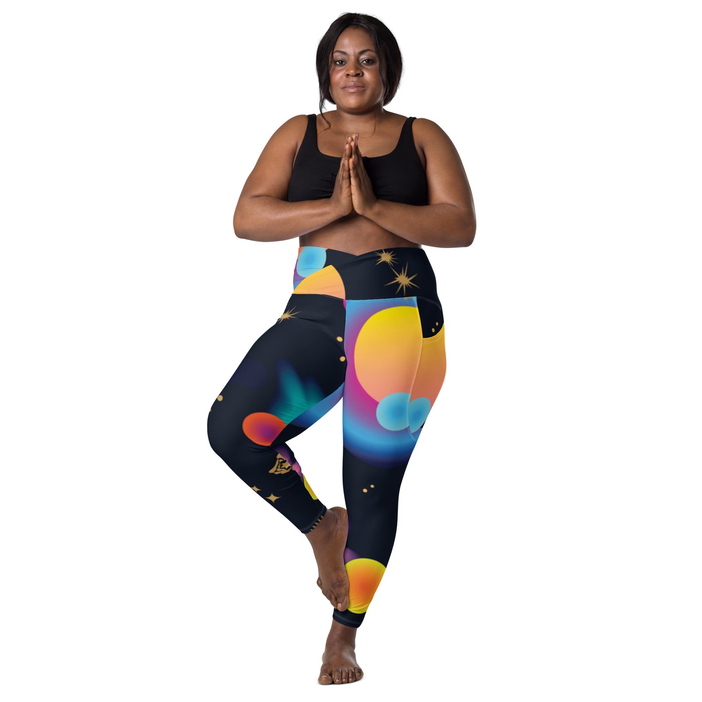 Black Billionaire Women Crossover leggings with pockets