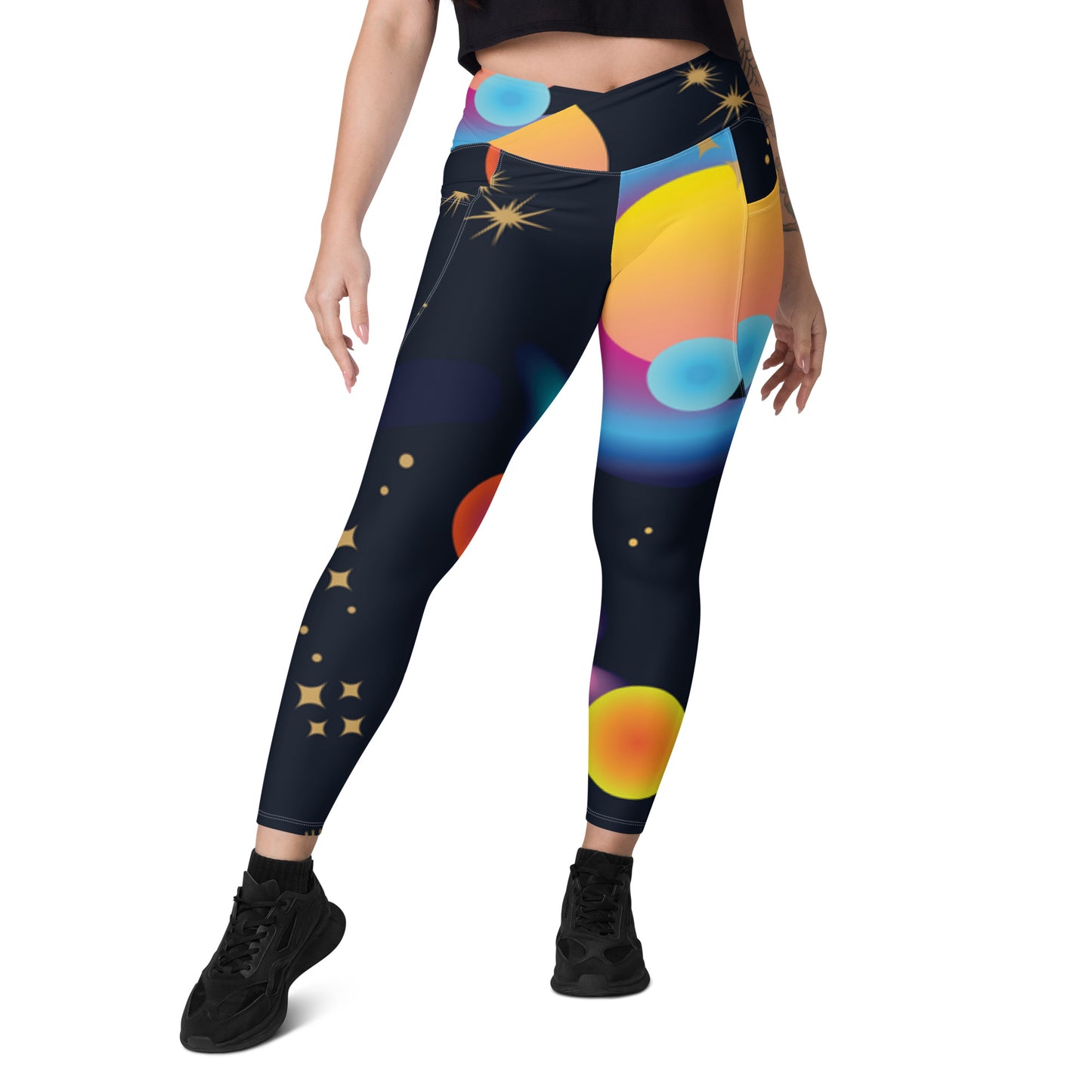 Black Billionaire Women Crossover leggings with pockets